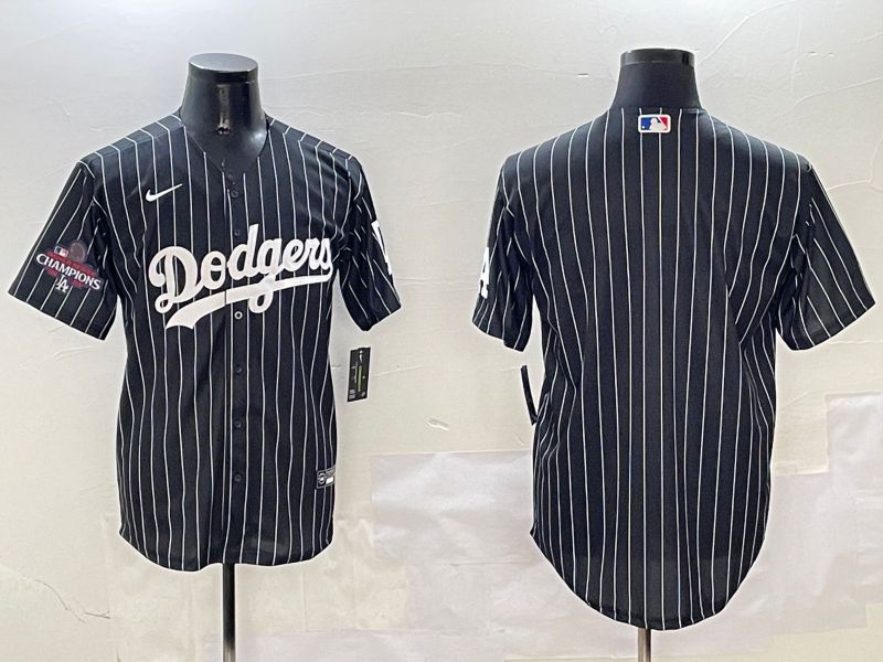 Men Los Angeles Dodgers Blank Black Stripe Jointly Name 2025 Nike MLB Jersey style 2->los angeles dodgers->MLB Jersey